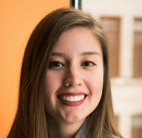 Retrato da CFO Victoria Lawson, executiva à frente de uma empresa de trading financeiro